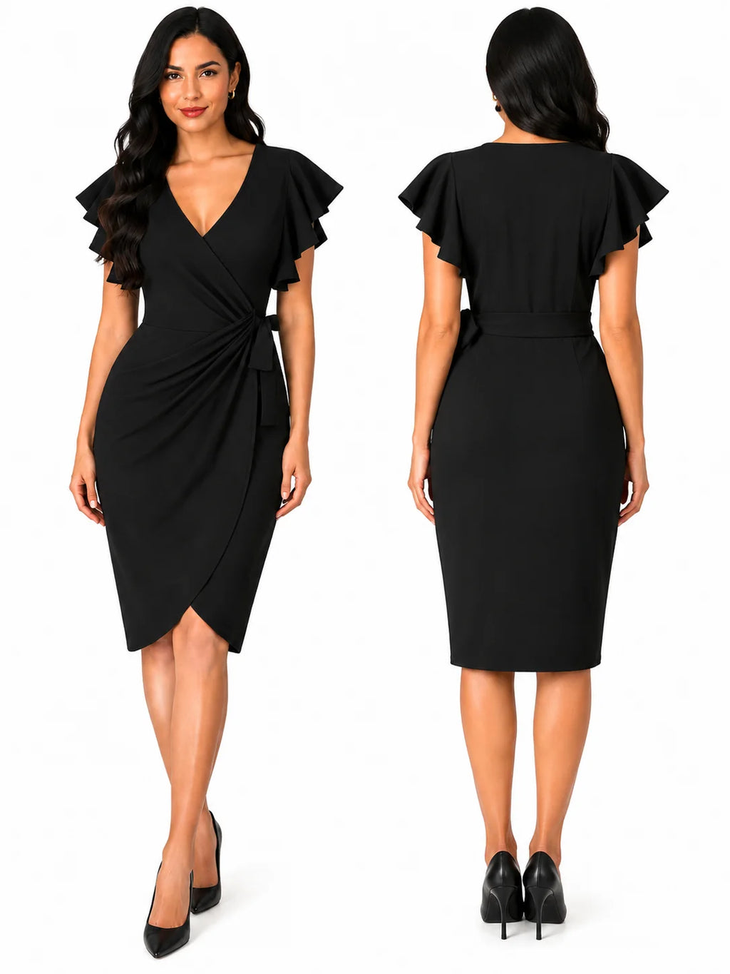 Women's V Neck Wrap  Party Dresses